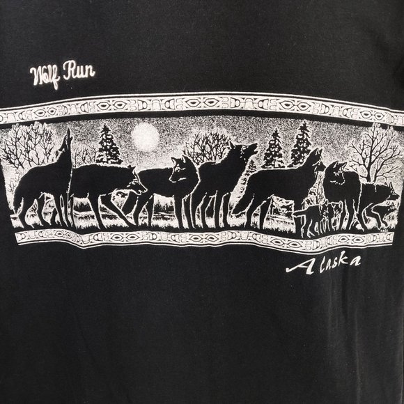 Vintage 1990s Anvil Wolf Run Alaska Men's T-Shirt 2X - Picture 3 of 6